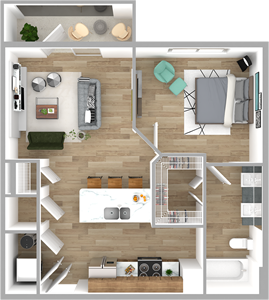 A1 - One Bedroom / One Bath - 650 Sq. Ft.*